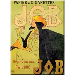 Plaque métal publicitaire  15x20cm plate  :  Papier à Cigarette JOB Femme