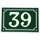 Numéro de rue  émaillé 10 x 15 cm vert - Numero 39