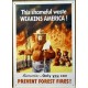 Plaque métal publicitaire 40 x 29cm plate : PREVENT FOREST FIRE