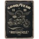 plaque métal publicitaire 30x40cm bombée en relief :  Goodyear Motorcycle Tires