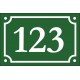 Numéro de rue émaillé 10 x 15 cm - 4 trous Garamond Bold