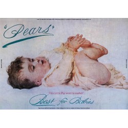 Plaque métal décorative 40 x 28 cm plate : PEARS BEST FOR BABIES