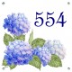 Plaque émaillée 15 x 15 cm : Décor Hortensias bleus