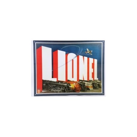 Plaque métal décorative 40 x 32 cm plate : LIONEL TRAINS