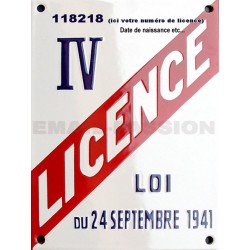 Plaque émaillée Licence IV - 15x20 cm  personnalisée