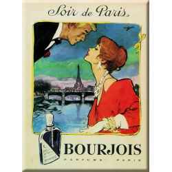 Plaque métal publicitaire 15x20cm plate : Bourjois, Soir de Paris.