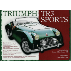 Plaque métal publicitaire 20x30 cm plane :  TRIUMPH TR3 SPORTS