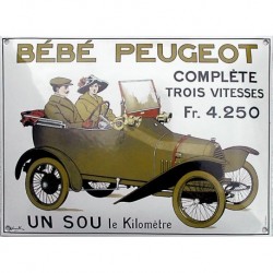 Plaque métal publicitaire 30x40 cm plane :  Bébé Peugeot