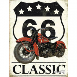 Plaque métal publicitaire 30x40 cm plane : Route 66 classic