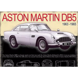 Plaque métal publicitaire 30x40 cm plane :  ASTON MARTIN DB5