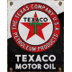 Plaque métal  publicitaire 30x40cm plate : Motor oil TEXACO blanche et noire