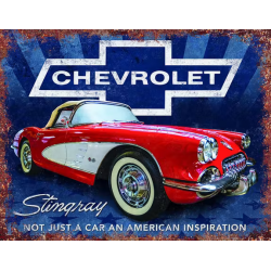 Plaque métal publicitaire 30 x 40 cm : Corvette stingray