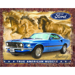 Plaque métal publicitaire 30 x 40 cm : Ford Mustang.