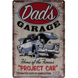 Plaque métal publicitaire plate 20 x 30 cm : Dad's Garage