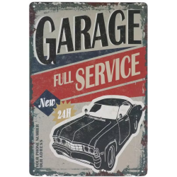 Plaque métal publicitaire plate 20 x 30 cm : Garage Full Service