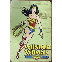 Plaque métal plate 30 x 40 cm : Wonder Woman