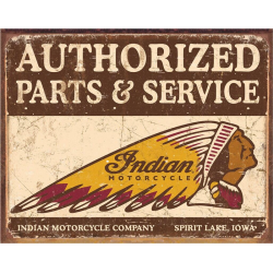 Plaque métal publicitaire 30x40cm plate : Autorized Indian Parts and Service