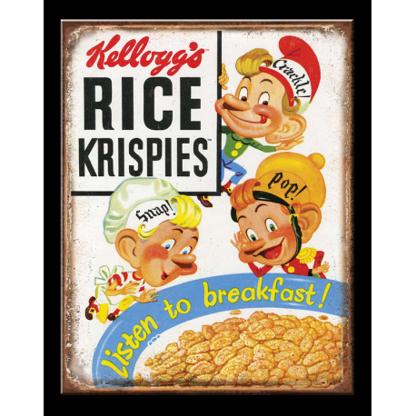 Plaque métal publicitaire 30x40cm plate : Kellogg's Rice Krispies