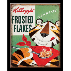 Plaque métal publicitaire 30x40cm plate : Kellogg's Frosted Flakes