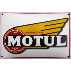Plaque émaillée bombée  :  MOTUL Logo