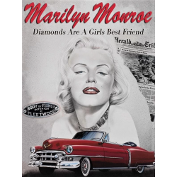 Plaque métal publicitaire 20x30 cm plate : Marilyn Monroe Body by Fisher