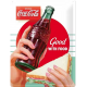 plaque métal publicitaire 30x40cm bombée en relief : Coca-Cola Good with food