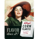Plaque métal  publicitaire 30x40cm bombée : KELLOGG'S Corn Flakes Flavor does it !