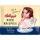 Plaque métal  publicitaire 30x40cm bombée : KELLOGG'S Rice Krispies