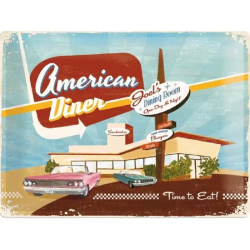 Plaque métal  publicitaire 30x40cm bombée : American Diner
