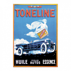 Plaque métal publicitaire plate avec relief 26 x 38 cm : Toneline