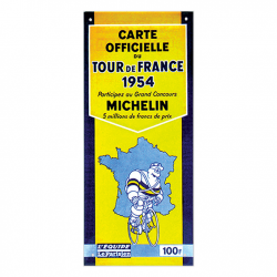 Plaque métal publicitaire 13x29cm plate avec relief : Michelin carte 1954 Tour de France