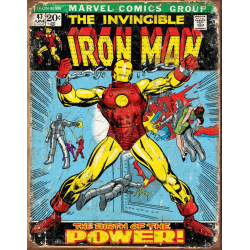 Plaque métal plate 20 x 30 cm : Iron Man