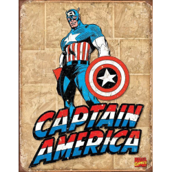 Plaque métal plate 20 x 30 cm : Captain America