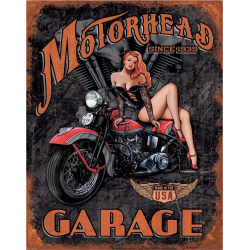 Plaque métal publicitaire 30x40cm plate : Legends - Motorhead Garage
