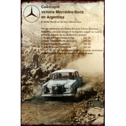 Plaque métal plate 20 x 30 cm : Mercedes Rallye Argentine