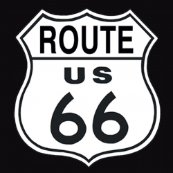 Plaque métal publicitaire découpée 30x30 cm plate  : Route 66 US