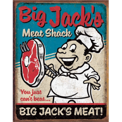 Plaque métal publicitaire 30x40cm plate :  Big Jack's Meats