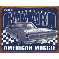 Plaque métal publicitaire 30 x 40 cm : Camaro - 1967 Muscle