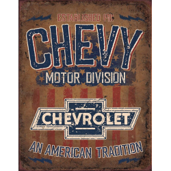 Plaque métal publicitaire 30 x 40 cm : Chevy American Tradition