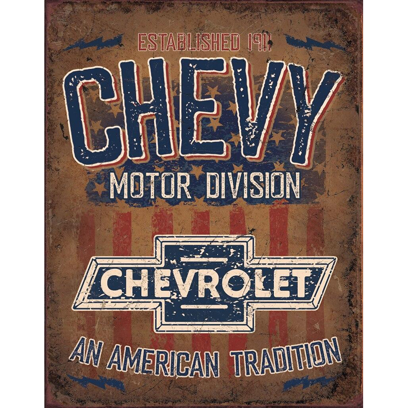 Plaque métal publicitaire 30 x 40 cm : Chevy American Tradition