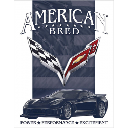 Plaque métal publicitaire 30 x 40 cm : Corvette - American Bred
