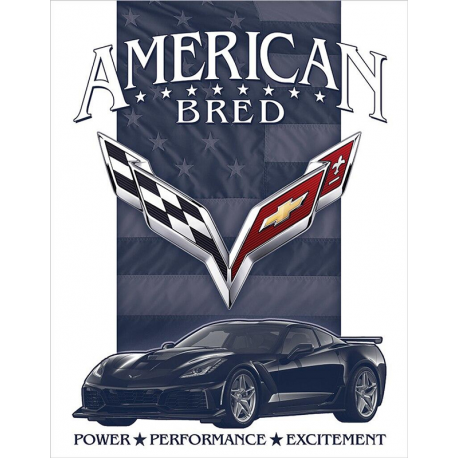 Plaque métal publicitaire 30 x 40 cm : Corvette - American Bred