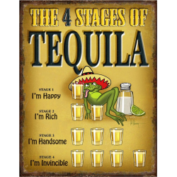 Plaque métal publicitaire 30x40cm plate :  Tequila - 4 Stages