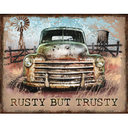 Plaque métal publicitaire 30 x 40 cm : Rusty but Trusty