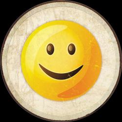 plaque metal diamètre 30cm : Emoji - Smiling