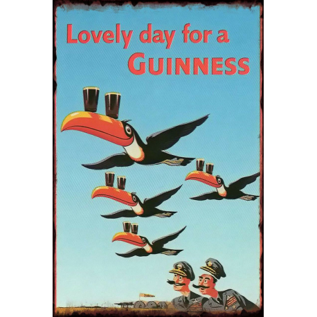 Plaque métal plate 20 x 30 cm : LOVELY DAY FOR A GUINESS