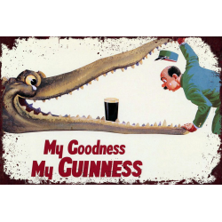 Plaque métal plate 20 x 30 cm :  My Godness My Guinness