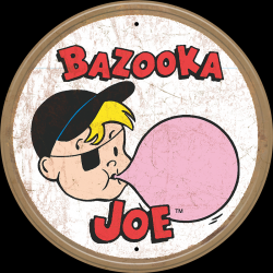 Plaque métal publicitaire diametre 30 cm : Bazooka Joe