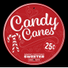 Plaque métal publicitaire diametre 30 cm : Candy Canes
