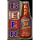 Plaque métal publicitaire découpée 29x19 cm avec relief  : Beer Bar